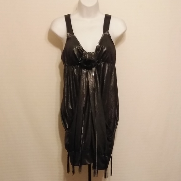 3/$15 CLOSET CLOSING GUN METAL TASSELED DRESS - Picture 1 of 7